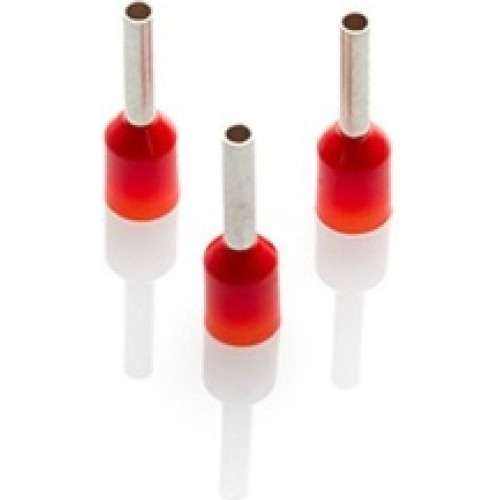 Partex CEF108F-C Red Bootlace Ferrule 1mm (100 Pack)