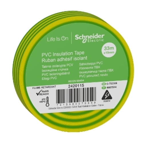 Schneider 2420115 Insulation Tape 19mmx33m G/Y
