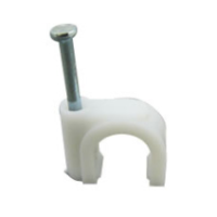 14mm Round White Cable Clips (100 Pack)