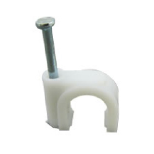 14mm Round White Cable Clips (100 Pack)