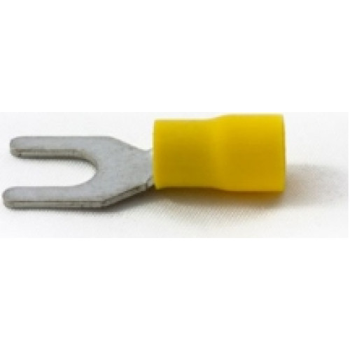 Partex YS64 Yellow Spade Terminal 6mm (100 Pack)