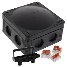 Wiska 10110404 Junction Box 85x85x51mm Black with 3 x 221-413 3 Way Wagos