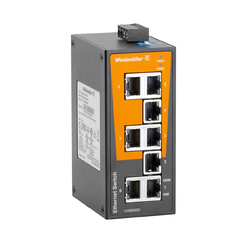 Weidmuller 1240900000 IE-SW-BL08-8TX Unmanaged Network Switch 8 x RJ45