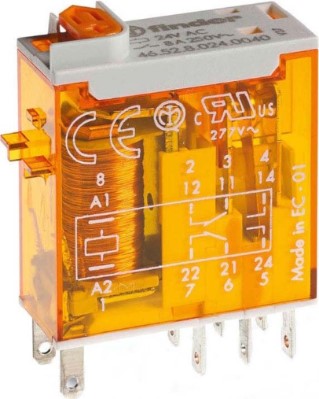 Finder 46.52.8.024.0054 Industrial Plug In Relay 8A 24VAC DPDT