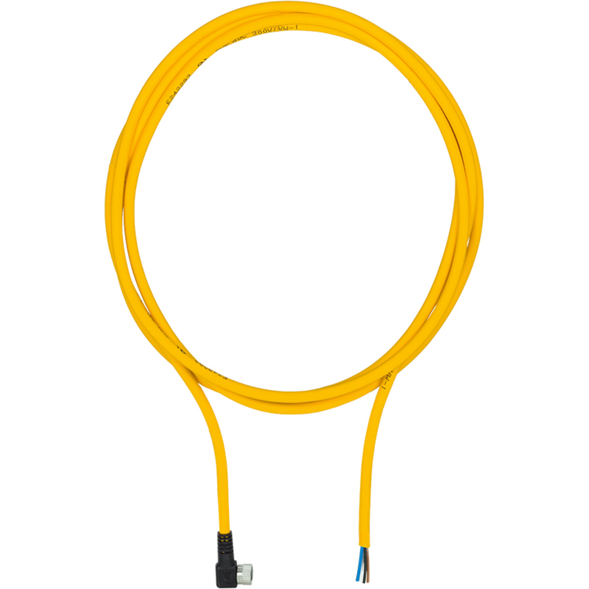 PILZ 533110 Female 4 Pin M8 PUR Connection Cable 2m Yellow Right Angled