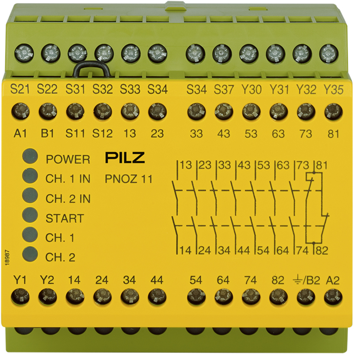 PILZ 774080 Emergency Stop Safety Relay 1/2 Channel Wiring 7NO 24VAC / DC