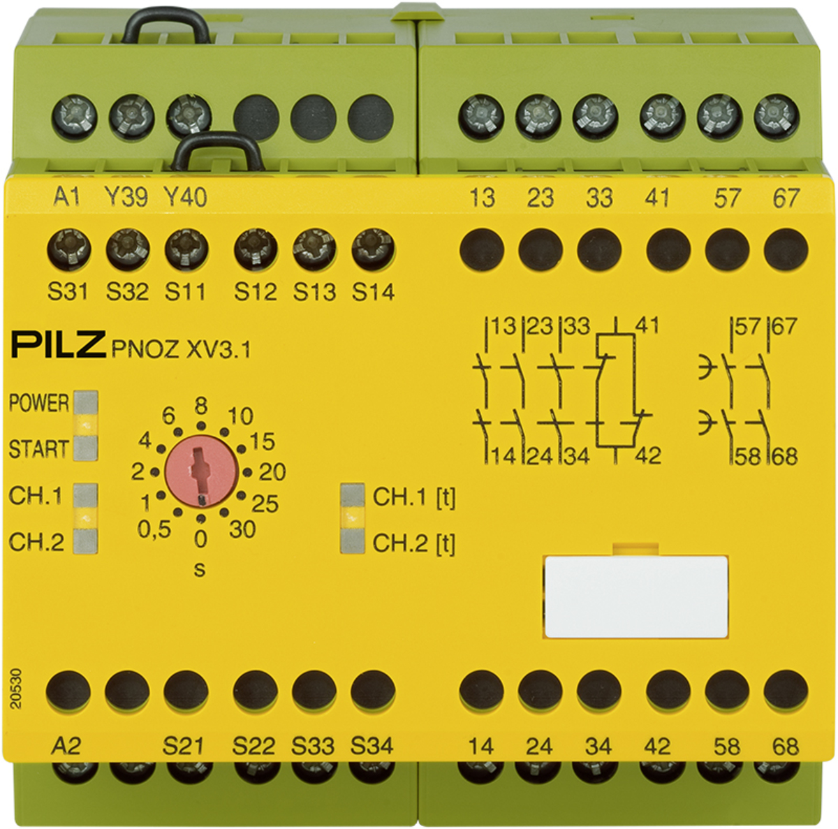 PILZ 774530 Safety Timer Relay 1/2 Channel Wiring 3NO 1NC 2NO 24VDC 0.1-30s
