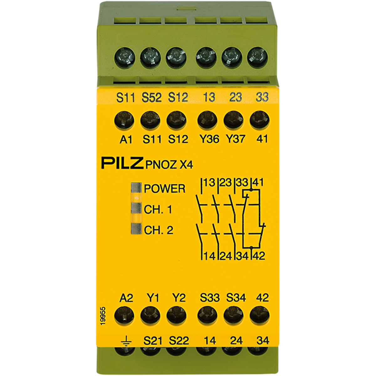 PILZ 774731 Emergency Stop Safety Relay 1/2 Channel Wiring 3NO 1NC 24VAC