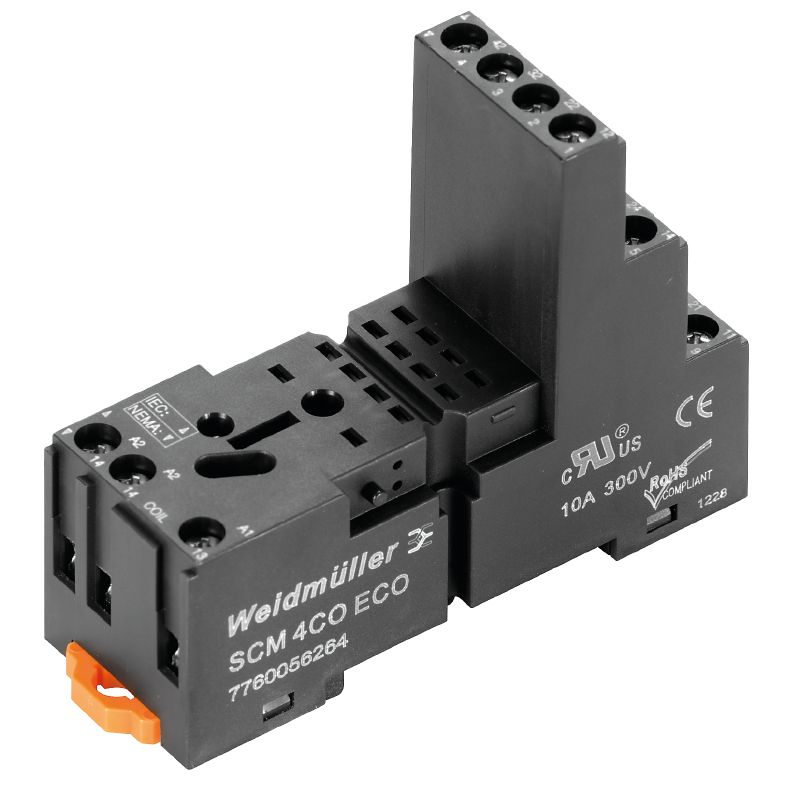 Weidmuller 7760056264 SCM 4CO ECO 6A Screw Connection Relay Base 240V