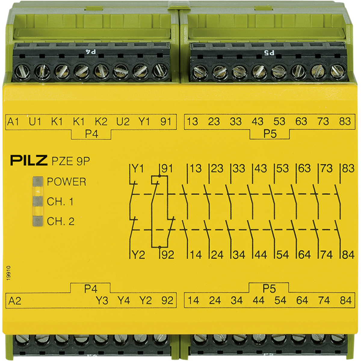 PILZ 777140 Contact Expansion 1/2 Channel Wiring 8NO 1NC 24VAC/DC