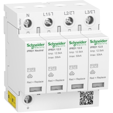 Schneider A9L16482 Surge Arrester Acti9 iPRD1 12.5kA 3 P + N 350 V with remote transfer