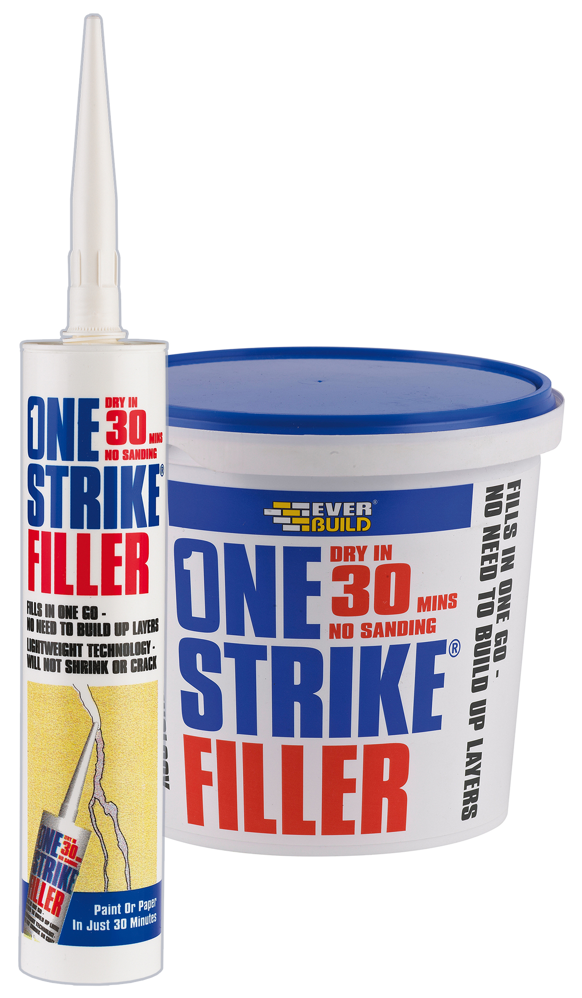 Olympic Fixings 233-508-010 One Strike Filler White 450mm Tub