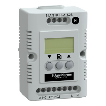 Schneider NSYCCOHY230VID Climasys CC Electronic Hygrostat 200-240V 20-80% OLED Screen