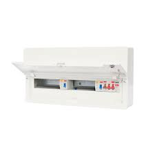 Contactum SDDS14111ASPMS 14 Way 100A Surface Mounted Consumer Unit ISO with Incomer, Dual Type A RCD & SPD