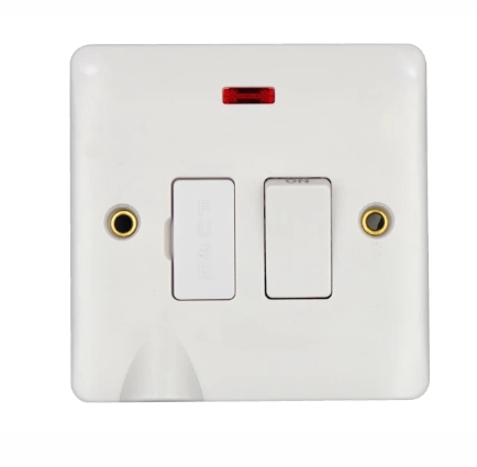 Vimark VP1375 Pro 13A Switched Spur with Neon & Bottom Flex Outlet