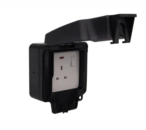 Vimark VWP1207DPN WeatherPro IP66 1 Gang 13A Switched Socket DP with Neon