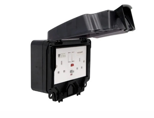 Vimark VWP1409DPP WeatherPro IP66 2 Gang 13A Switched Socket DP with Passive RCD