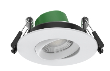 LUMINEUX 430861 Avon Pro 4W & 6W Fire Rated 360° Gimbal Downlight 4CCT Black 60D 