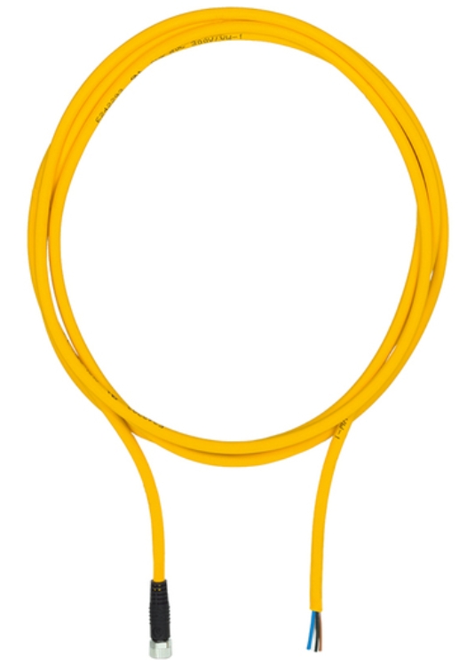 PILZ 533111 Female 4 Pin M8 PUR Connection Cable 2m Yellow Straight