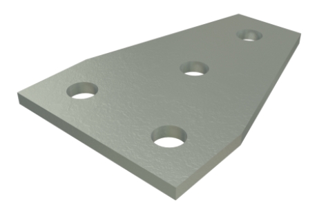 Unistrut P1358 Flat Plate Fitting 4 Hole 136x90mm