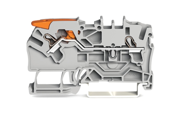 WAGO 2106-5201 ATEX 2-conductor Through Terminal Block with Lever and Push-Button CAGE CLAMP® Grey 6mm²