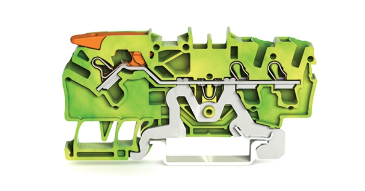 WAGO 2106-1307 ATEX 3-conductor Through Terminal Block with Lever and Push-in CAGE CLAMP® Earth 6mm²