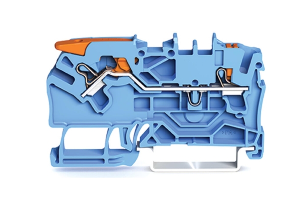 WAGO 2106-5204 ATEX 2-conductor Through Terminal Block with Lever and Push-Button CAGE CLAMP® Blue 6mm²