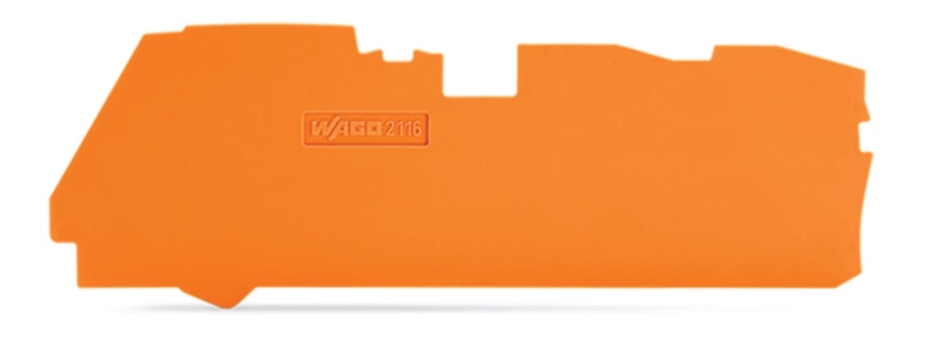 WAGO 2116-1392 16mm 3-Conductor End and Intermediate Plate Orange