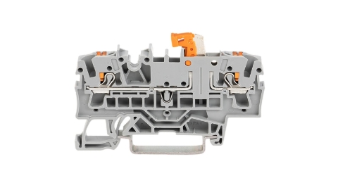 WAGO 2202-1671 ATEX 2-conductor Disconnect/Test Terminal Block with Push-Button CAGE CLAMP® Grey 2.5mm²