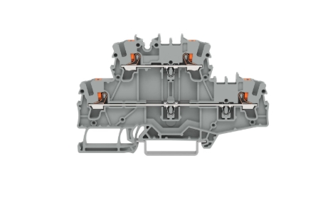 WAGO 2202-2701 Double Level ATEX Through Terminal Block with Push-Button CAGE CLAMP® Grey 2.5mm²