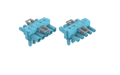 WAGO 770-620 T-Distribution Connector 5-Pole 1 Input 2 Outputs 3 Locking Levers Blue