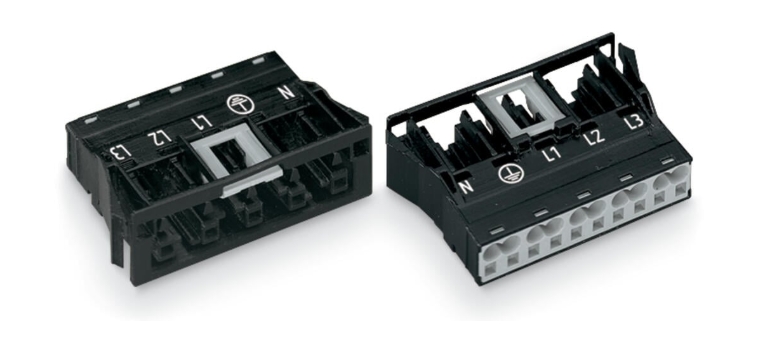 WAGO 770-705 5-Pole Snap-in Socket 4mm Black