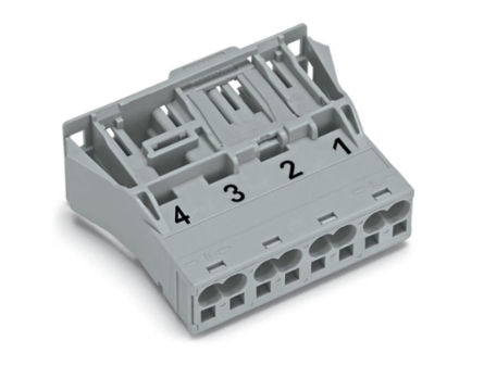 WAGO 770-754 4-Pole Snap-in Plug 4mm Grey