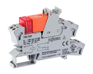 Wago 788-508 Relay Module Limiting Continuous Current 16A 230Vac 1 Changeover Contact 2.5mm