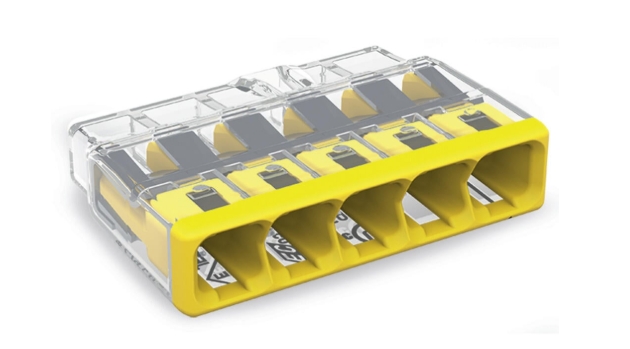 WAGO 2773-405 PUSH WIRE® 5 way Splicing Connector for Solid/Stranded Conductors 4mm Yellow