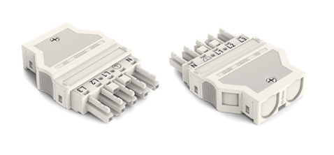 Wago 770-099/K000-0007 5-Pole Connector with Strain Relief Housing with Locking Lever White