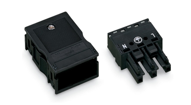 WAGO 770-103 3-pole Socket with Strain Relief Housing 4mm Black