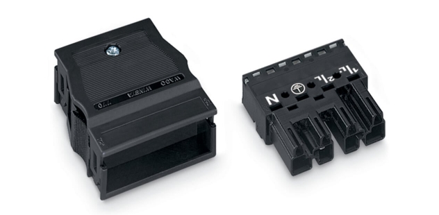WAGO 770-114 4-pole Plug with Strain Relief Housing 4mm Black