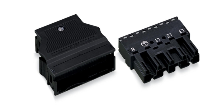 WAGO 770-115 5-pole Plug with Strain Relief Housing 4mm Black