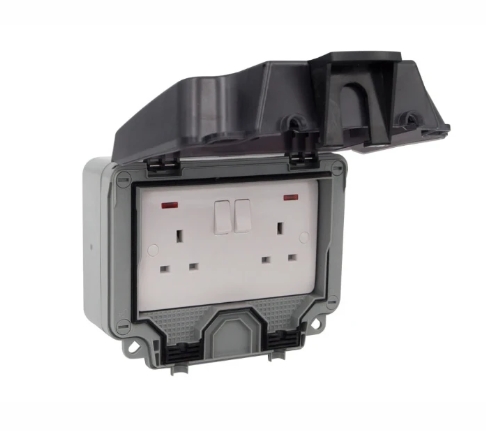 Timeguard TW1209DPN Weathersafe IP66 2 Gang 13A Switched Socket DP with Neon