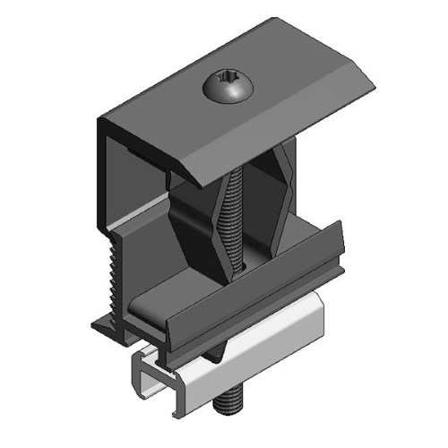 ValkClamp 721552ZW Aluminium End Clamp for Side+ Profile 28-50mm Black