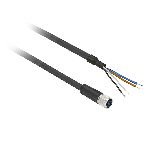 Telemecanique XZCP1141L10 Straight Female PUR Connector M12 4 Pin (10m)