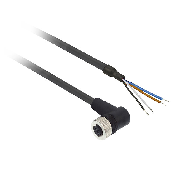 Telemecanique Sensors XZCP1241L10 Elbowed Female PUR Connector M12 4 Pin (10m)