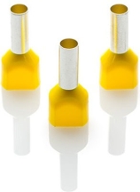 Partex TCEF614F-C Yellow Twin Cord End Ferrule 6mm (100 Pack)