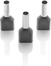 Partex TCEF412F-C Grey Twin Cord End Ferrule 4mm (100 Pack)