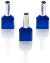 Partex TCEF2510F-C Blue Twin Cord End Ferrule 2.5mm (100 Pack)