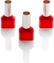 Partex TCEF1014F-C Red Twin Cord End Ferrule 10mm (100 Pack)