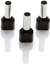 Partex TCEF614G-C Twin Ferrule 6.0mm Black (100 Pack)
