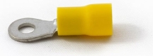 Partex YR43 Yellow Ring Terminal 4mm (100 Pack)