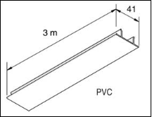 Unistrut P1184-PW Channel Cover Strip White 41mm (3m) 